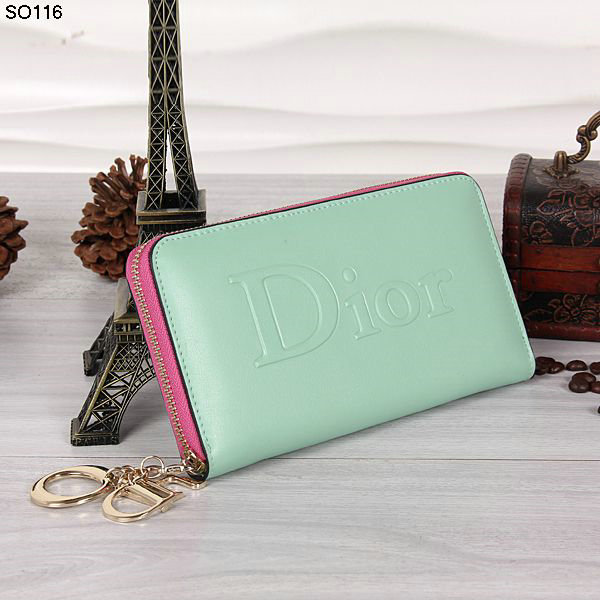dior wallet calfksin leather 116 lightgreenk&rosered - Click Image to Close